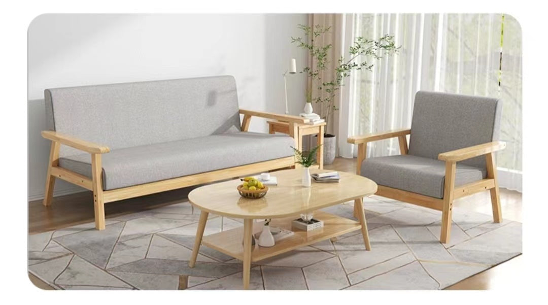 Multiple Variations Japanese-style sofa small apartment  chair with solid wood for rental and home use "