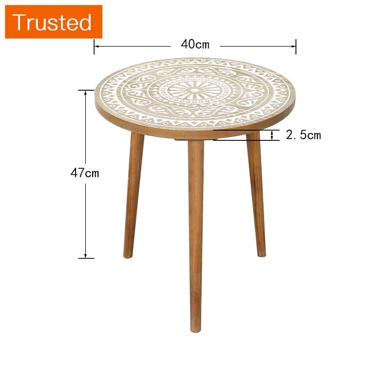 Multiple Variations Solid wood tea table table of carve patterns or designs on woodwork american-style coffee table mini balcony window are some Nordic Morocco several small edge