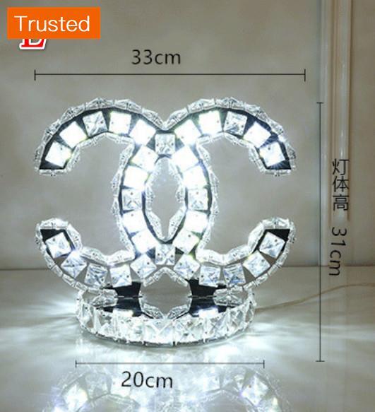 Multiple Variations Creative Shiny LED Crystal Table Lamp Stainless Steel Lotus Table lamp Bedroom Bedside Lamp