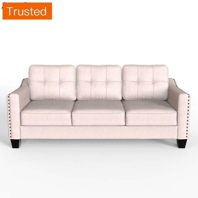 Multiple Variations 3 Piece Living Room Set 1 Sofa 1 Loveseat And 1 Armchair With Rivet On Arm Tufted Back Cushions