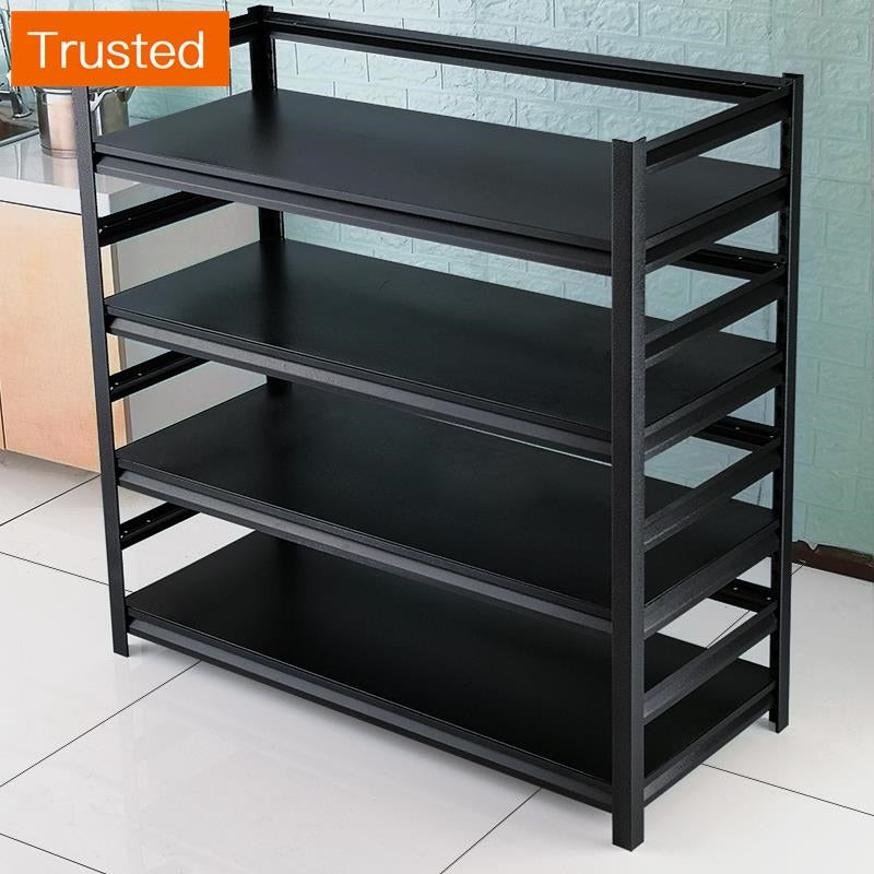 Multiple Variations [upset] black carbon steel layer rack shelf storage of the lacquer that bake the balcony and multi-functional adjustable shelf