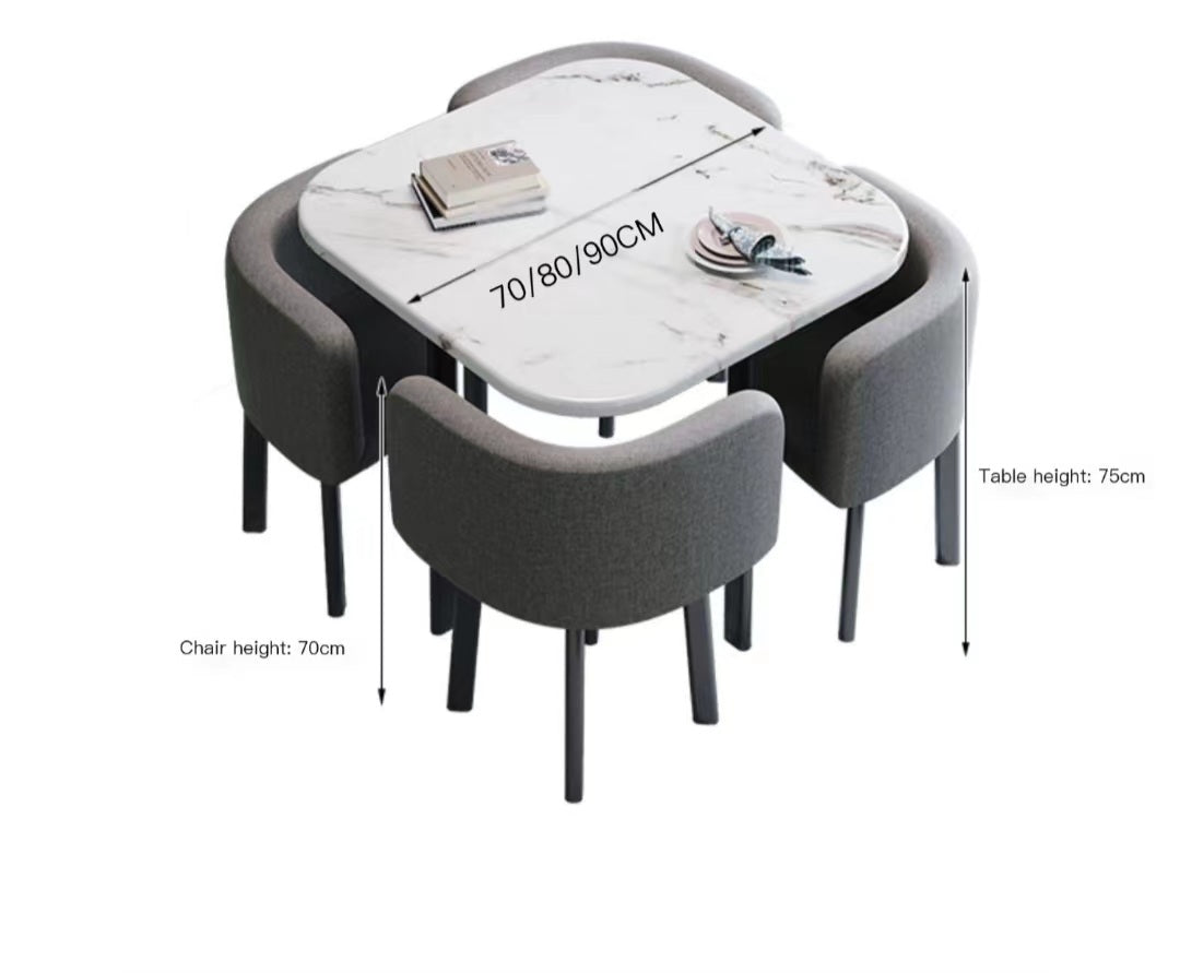 Multiple Variations Modern minimalist folding dining table home small apartment dining table round table leisure negotiation reception table and chair combination"