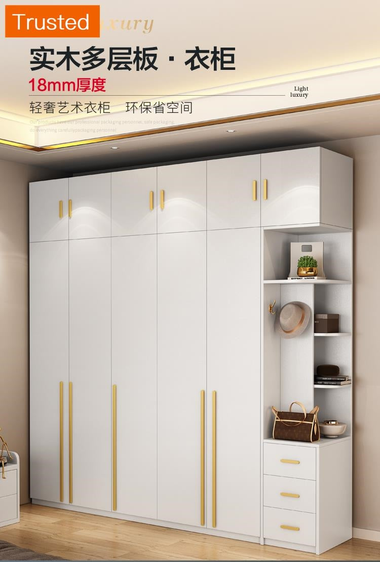 Multiple Variations Solid wood ecological profes sional wardrobe household bedroom contemporary and contracted Bai Seping open the 345 combination wardrobe