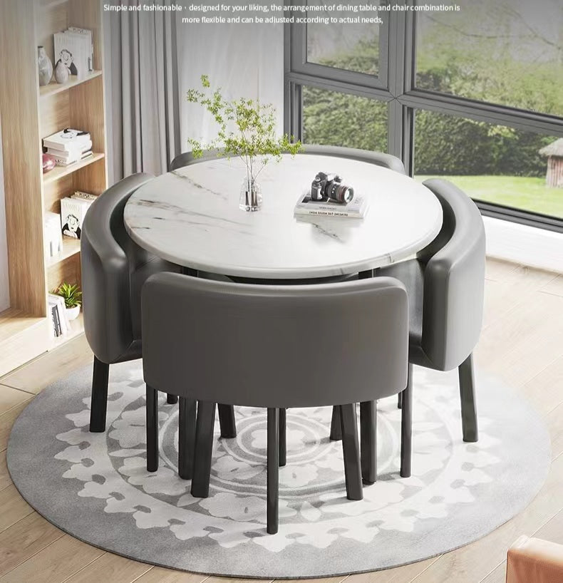 Multiple Variations Modern minimalist folding dining table home small apartment dining table round table leisure negotiation reception table and chair combination"