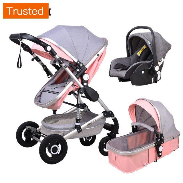 Multiple Variations Babyfond Luxury Baby Stroller 3 in 1 High Landscape Children Pram Fashion Carriage EU Design Cart Two Way Trolly For Car