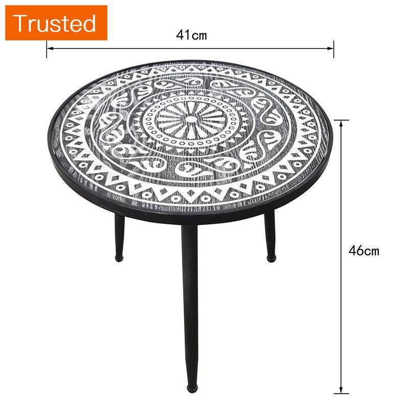 Multiple Variations Solid wood tea table table of carve patterns or designs on woodwork american-style coffee table mini balcony window are some Nordic Morocco several small edge