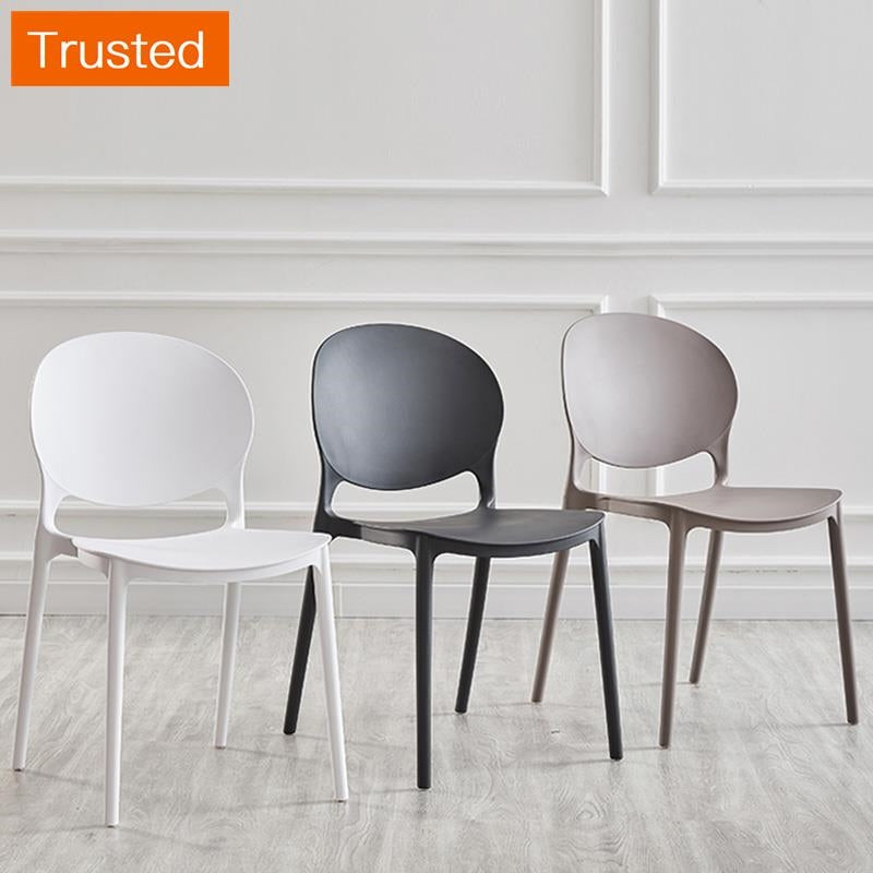 Multiple Variations Nordic Minimalist Dining Chairs for The Kitchen Furniture Plastic Chair Adult Leisure Creative Coffee Lazy Backrest Stool