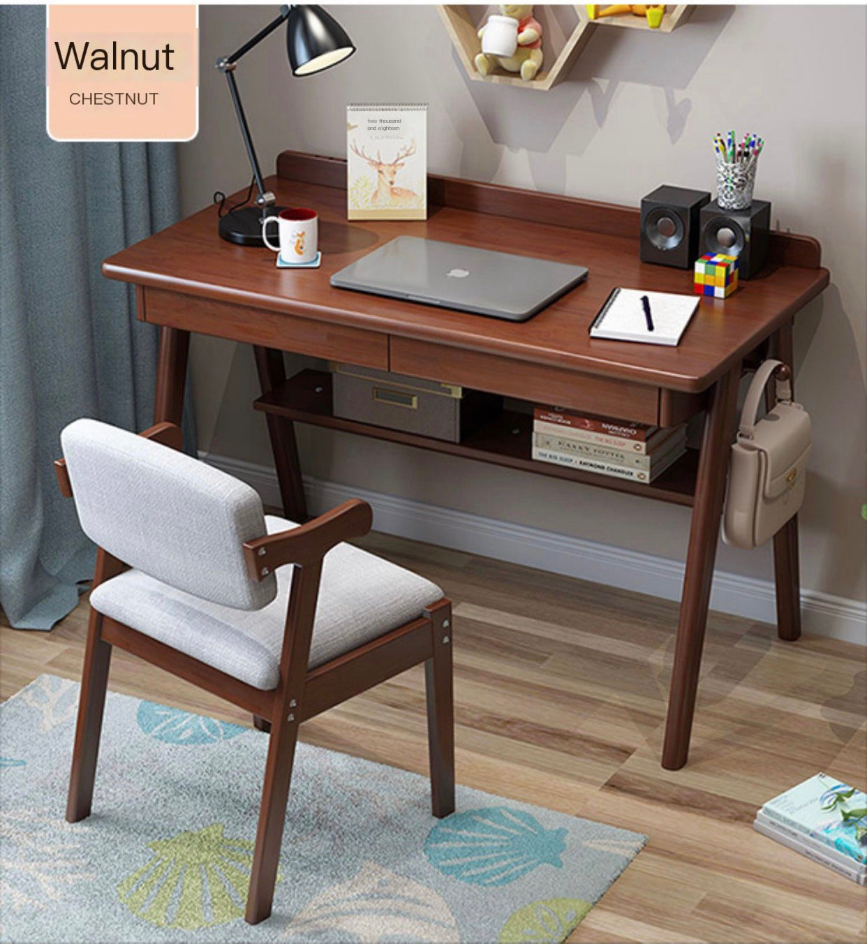 Multiple Variations Japanese solid wood home computer desk "