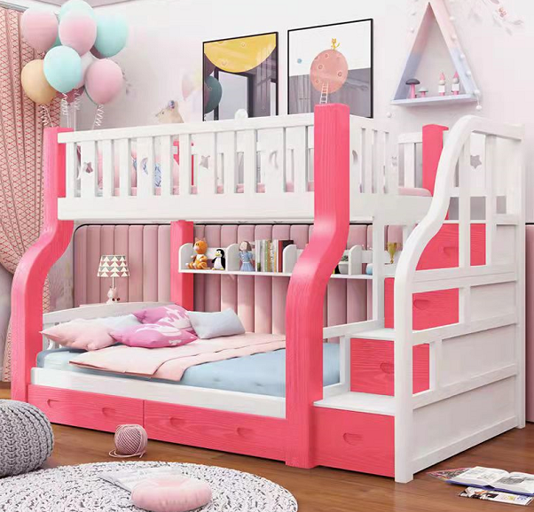 Multiple Variations Customize Quality Bunk Bed with Stairs Drawers Slide Solid Wood with Color & Model Choices