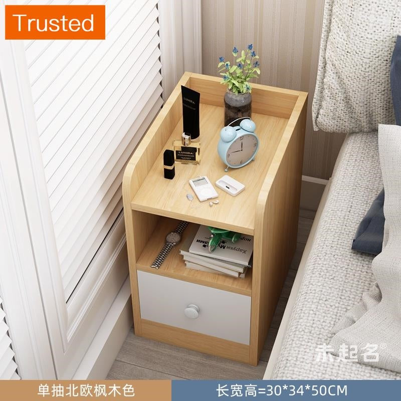 【kline】【twinkle】Ultra-narrow bedroom narrow bedside table storage cabinet ultra-thin drawer small side table small cupboard slim bedside table white/maple/gray 20/25/30/40cm wide