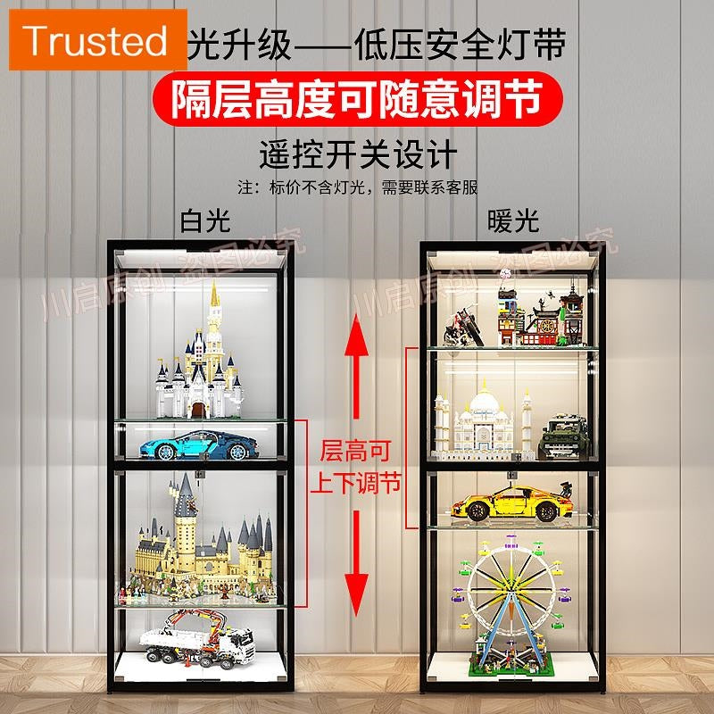 Customize Lego Toy Model Display Glass Cabinet White Frame Black Frame with light