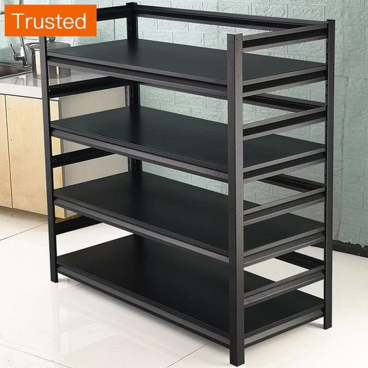 Multiple Variations [upset] black carbon steel layer rack shelf storage of the lacquer that bake the balcony and multi-functional adjustable shelf