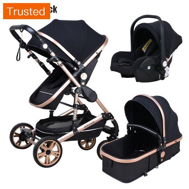 Multiple Variations Babyfond Luxury Baby Stroller 3 in 1 High Landscape Children Pram Fashion Carriage EU Design Cart Two Way Trolly For Car