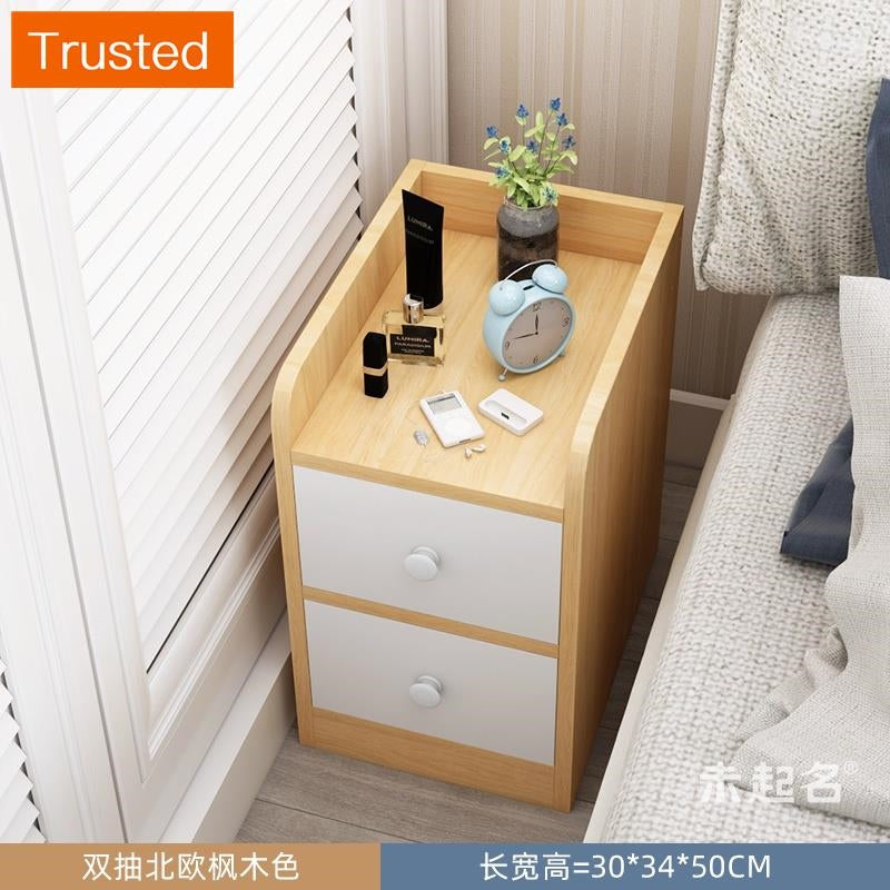 【kline】【twinkle】Ultra-narrow bedroom narrow bedside table storage cabinet ultra-thin drawer small side table small cupboard slim bedside table white/maple/gray 20/25/30/40cm wide