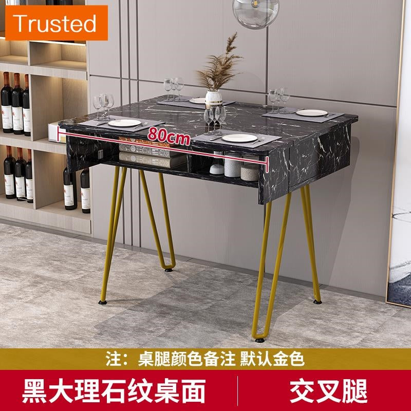 Multiple Variations Nordic light folding table table household small family luxury table rock plate can receive multi-function table dinner table