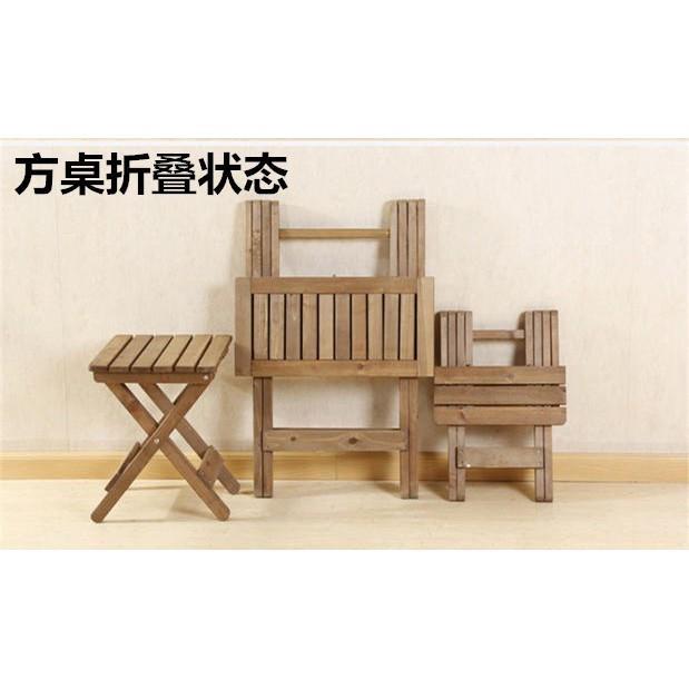 Multiple Variations Outdoor Balcony Wooden Foldable Folding Table Set with Chairs / Round Square/ Coffee /Tea /Furniture