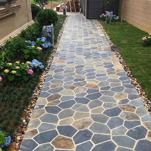 Multiple Variations Ice crack polygonal bluestone slate brick outdoor square courtyard non-slip outdoor balcony antique wall tile"