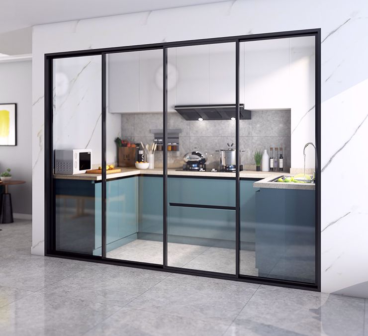 Multiple Variations  narrow sliding door,balcony folding door, kitchen  sliding  aluminum alloy mute glass door 