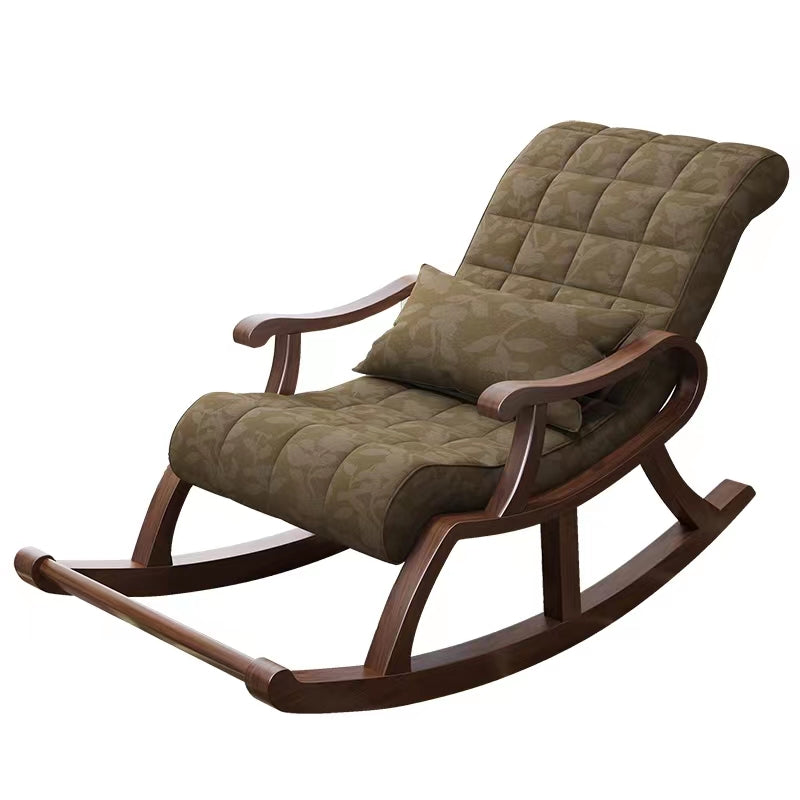 Multiple Variations Nordic solid wood rocking chair recliner adult home rocking chair adult lazy living room balcony elderly leisure sofa chair"