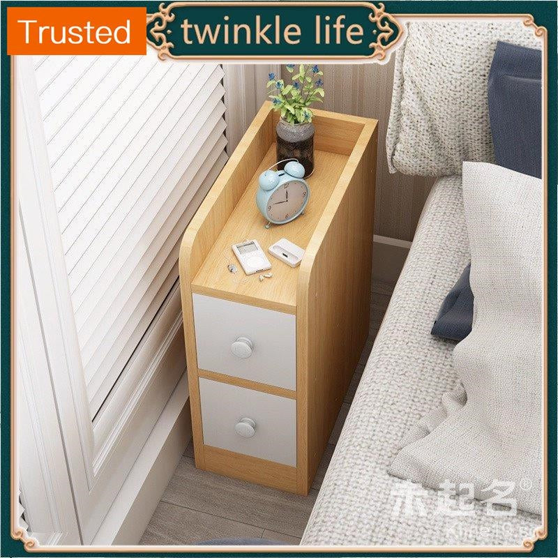 【kline】【twinkle】Ultra-narrow bedroom narrow bedside table storage cabinet ultra-thin drawer small side table small cupboard slim bedside table white/maple/gray 20/25/30/40cm wide