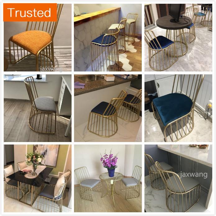 Multiple Variations Nordic Bar Stool Bar Chair Creative Coffee Dining Chair Gold High Stool Customized Living Room Chair Wrought Iron Soft Cushion