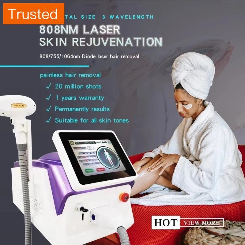 Multiple Variations 2021 3 Wavelength 755nm 808nm 1064nm Hair Removal Machine Skin Care Face Body Hair Removal Cooling Diode Laser