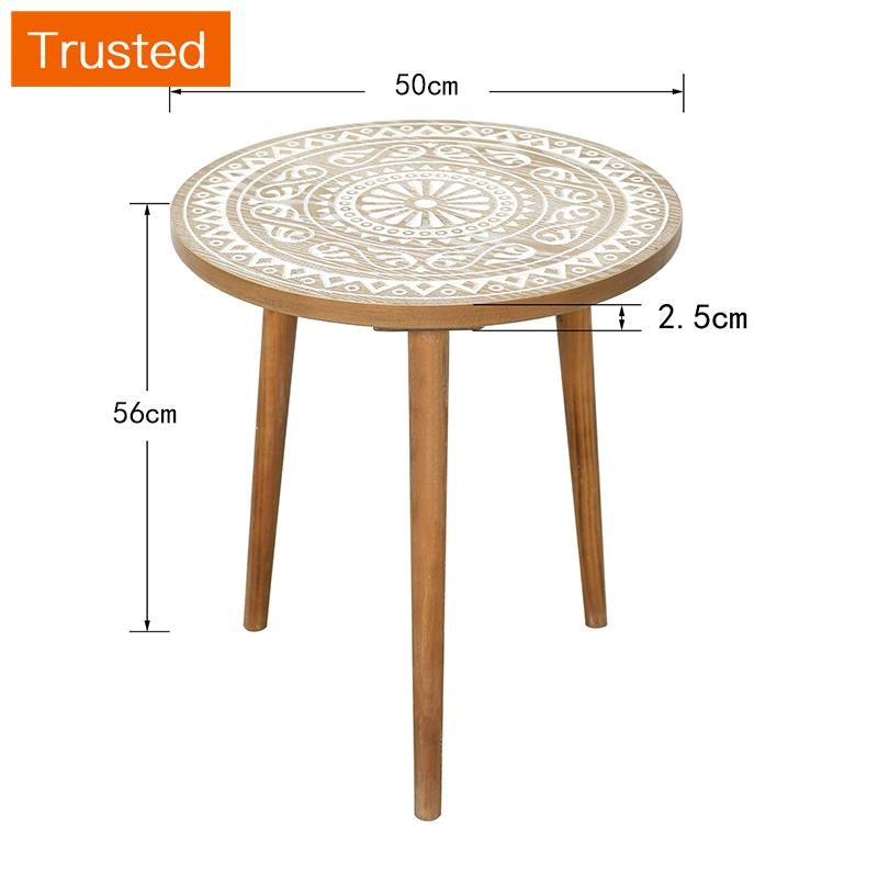 Multiple Variations Solid wood tea table table of carve patterns or designs on woodwork american-style coffee table mini balcony window are some Nordic Morocco several small edge