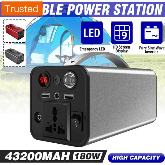 Multiple Variations 200 240V Portable Solar Power Station 43200mAh Solar Generator Li ion Battery Charger Outdoor Energy Power Supply 180W 160WH