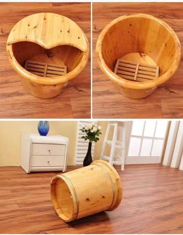 Multiple Variations S   Cedar wood foot bath barrel