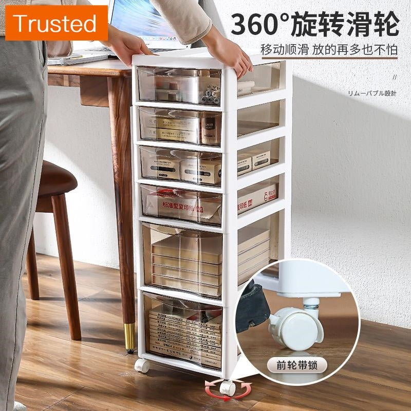 【Ready Stock】Office Drawer Storage Cabinet Removable Multi-layer File Cabinet Household Storage Cabinet with Wheels