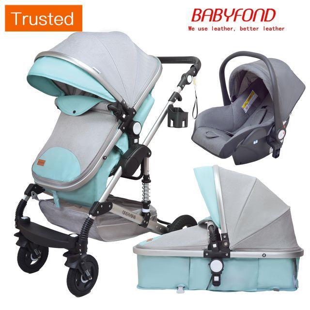 Multiple Variations Babyfond Luxury Baby Stroller 3 in 1 High Landscape Children Pram Fashion Carriage EU Design Cart Two Way Trolly For Car