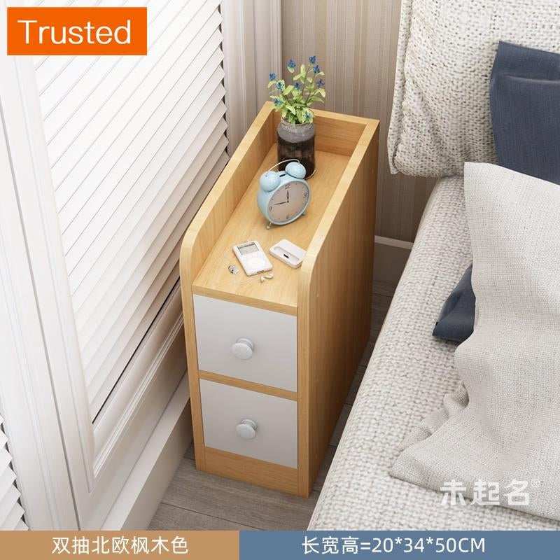 【kline】【twinkle】Ultra-narrow bedroom narrow bedside table storage cabinet ultra-thin drawer small side table small cupboard slim bedside table white/maple/gray 20/25/30/40cm wide