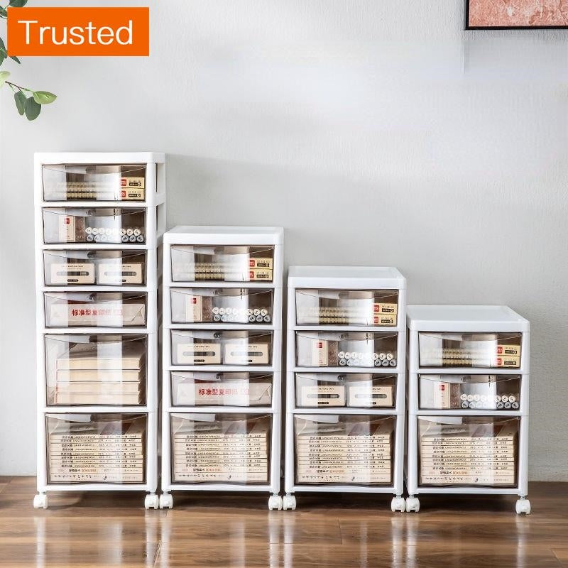 【Ready Stock】Office Drawer Storage Cabinet Removable Multi-layer File Cabinet Household Storage Cabinet with Wheels