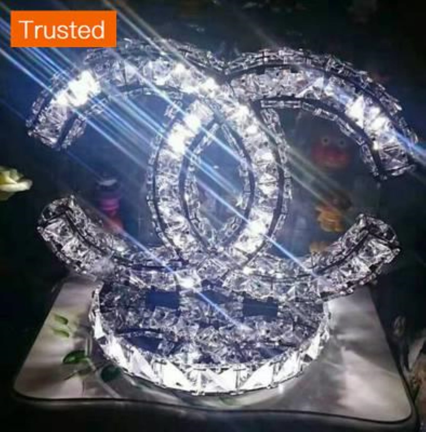 Multiple Variations Creative Shiny LED Crystal Table Lamp Stainless Steel Lotus Table lamp Bedroom Bedside Lamp