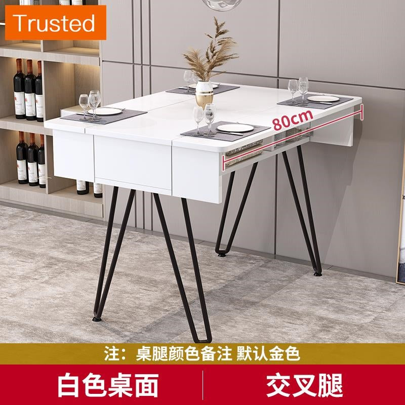 Multiple Variations Nordic light folding table table household small family luxury table rock plate can receive multi-function table dinner table