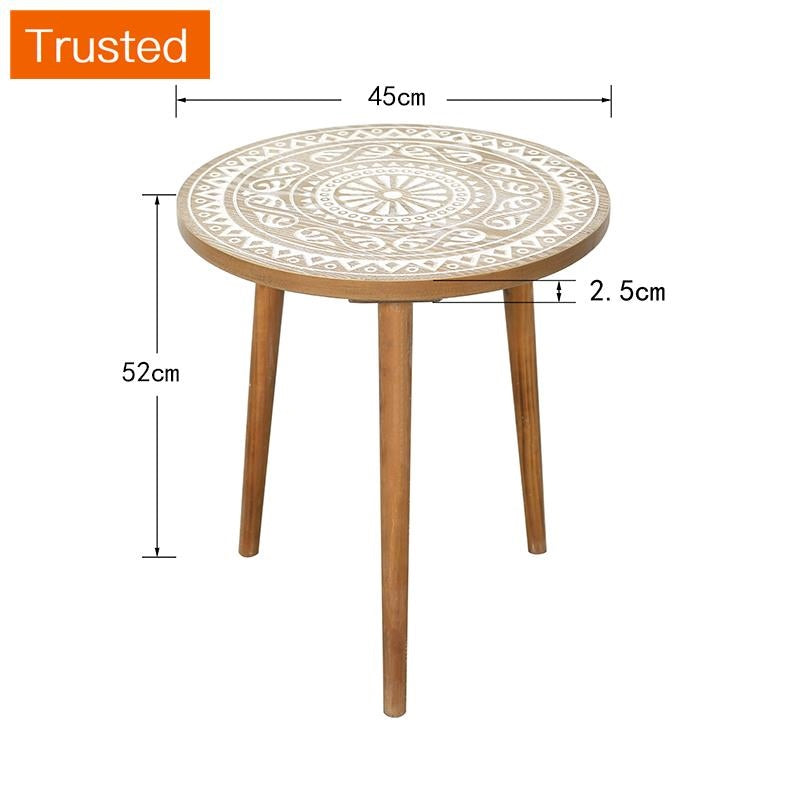 Multiple Variations Solid wood tea table table of carve patterns or designs on woodwork american-style coffee table mini balcony window are some Nordic Morocco several small edge