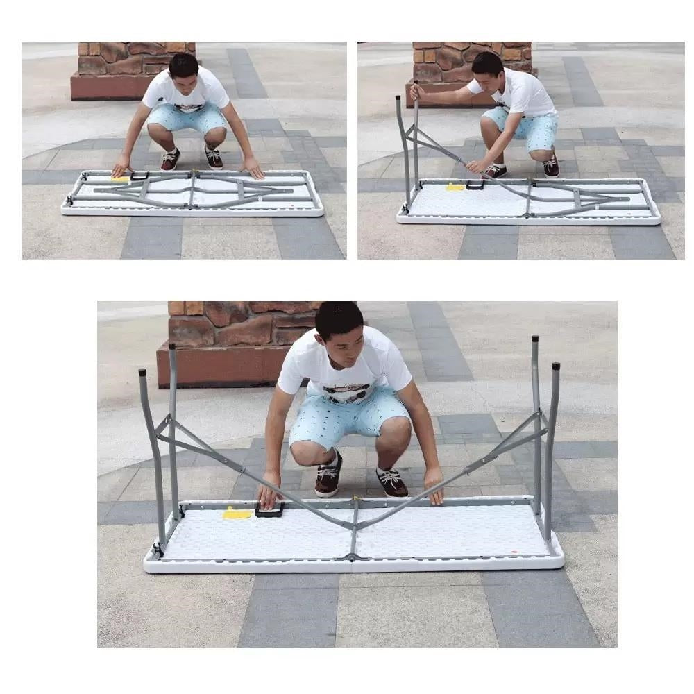 Multiple Variations HDPE Folding Table Rectangular L180 x W75 x H74 cm   Max Load 150KGs   Foldable Tables   Portable Travel Outdoor Furnitu