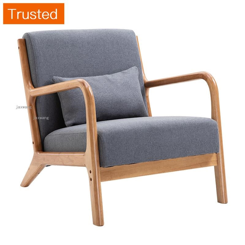 Multiple Variations Modern Solid Wood Fabric Living Room Sofas Lazy Chairs Nordic Single Sofa Chair Bedroom Leisure Room Sofa Furniture L