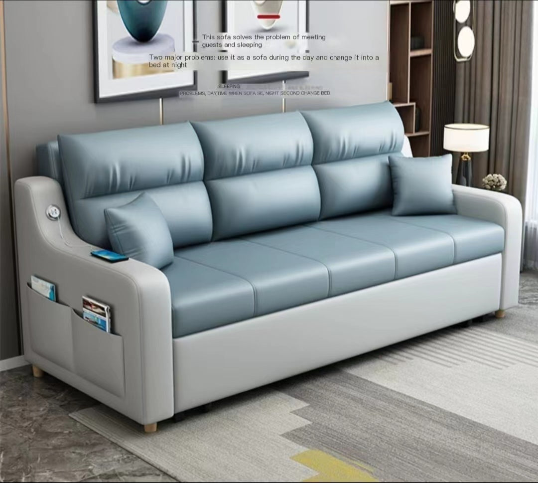 Multiple Variations Modern simple foldable solid wood sofa bed dual  multifunctional storage chair"