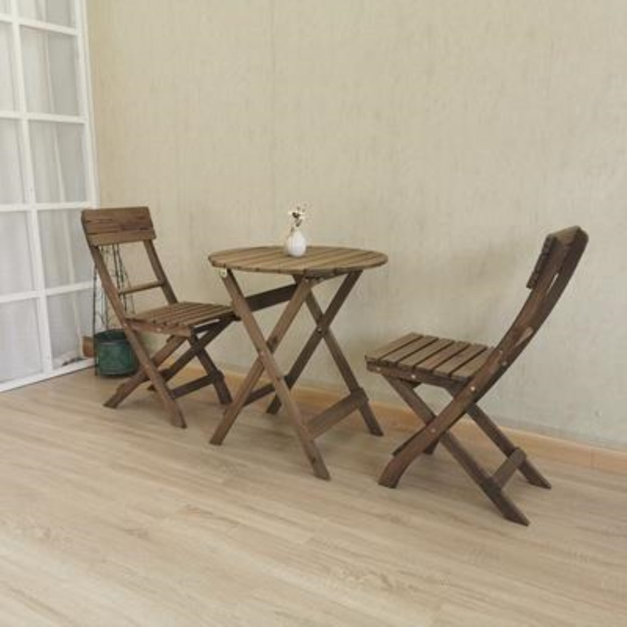 Multiple Variations Outdoor Balcony Wooden Foldable Folding Table Set with Chairs / Round Square/ Coffee /Tea /Furniture