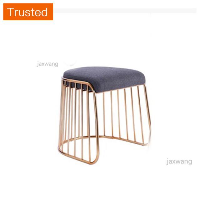 Multiple Variations Nordic Bar Stool Bar Chair Creative Coffee Dining Chair Gold High Stool Customized Living Room Chair Wrought Iron Soft Cushion