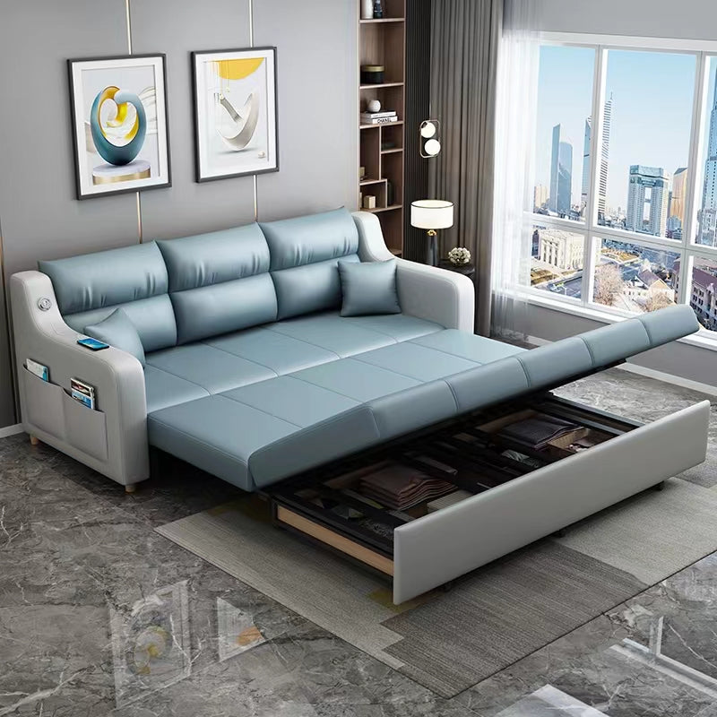 Multiple Variations Modern simple foldable solid wood sofa bed dual  multifunctional storage chair"