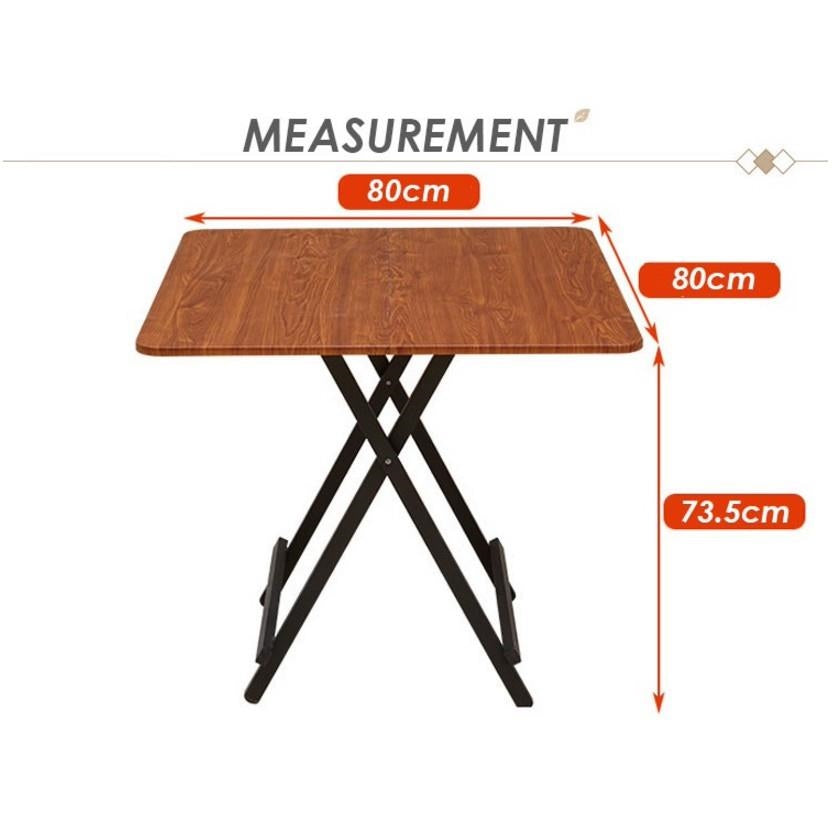 Foldable Table - 80cm x 80cm x 73cm(height) //Available in Black and Wood//