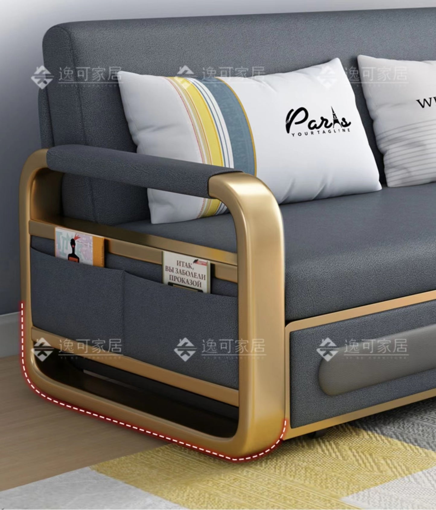 Multiple Variations Sofa bed multi-functional storage retractable small push-pull single double foldable chair"