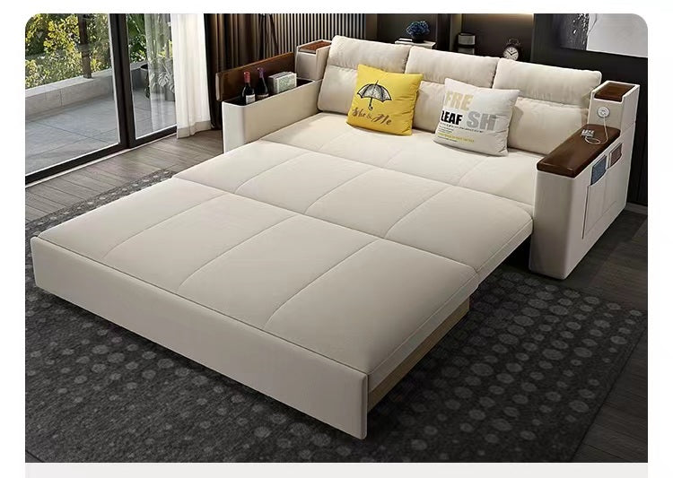 Multiple Variations Foldable solid wood  cloth sofa bed dual-purpose storage double push-pull telescopic pull-out multi-functional push-pull Sofa"