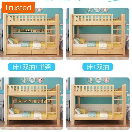 Multiple Variations Completely real wood bed children fluctuation bed bunk bed dormitory adult adult upper and lower two straton in wooden bed bed