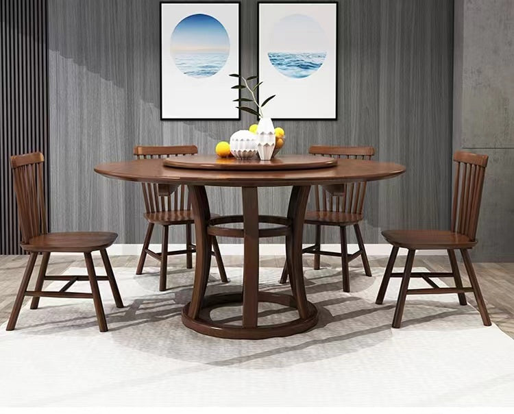 Multiple Variations Stunning Nordic solid wood family dining table and comfortable chairs "