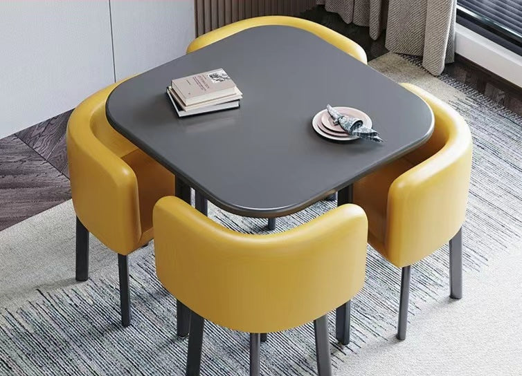 Multiple Variations Modern minimalist folding dining table home small apartment dining table round table leisure negotiation reception table and chair combination"