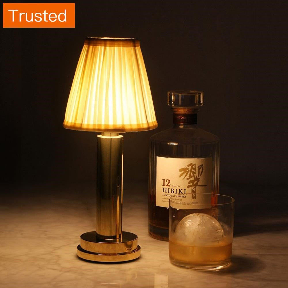 Multiple Variations Fabric Coffee Table Lamp with Dimmer Rechargeable Wireless Cloth Lampshade Atmosphere Light for Bar Hotel Bedroom Bedside Stand