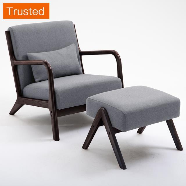 Multiple Variations Modern Solid Wood Fabric Living Room Sofas Lazy Chairs Nordic Single Sofa Chair Bedroom Leisure Room Sofa Furniture L